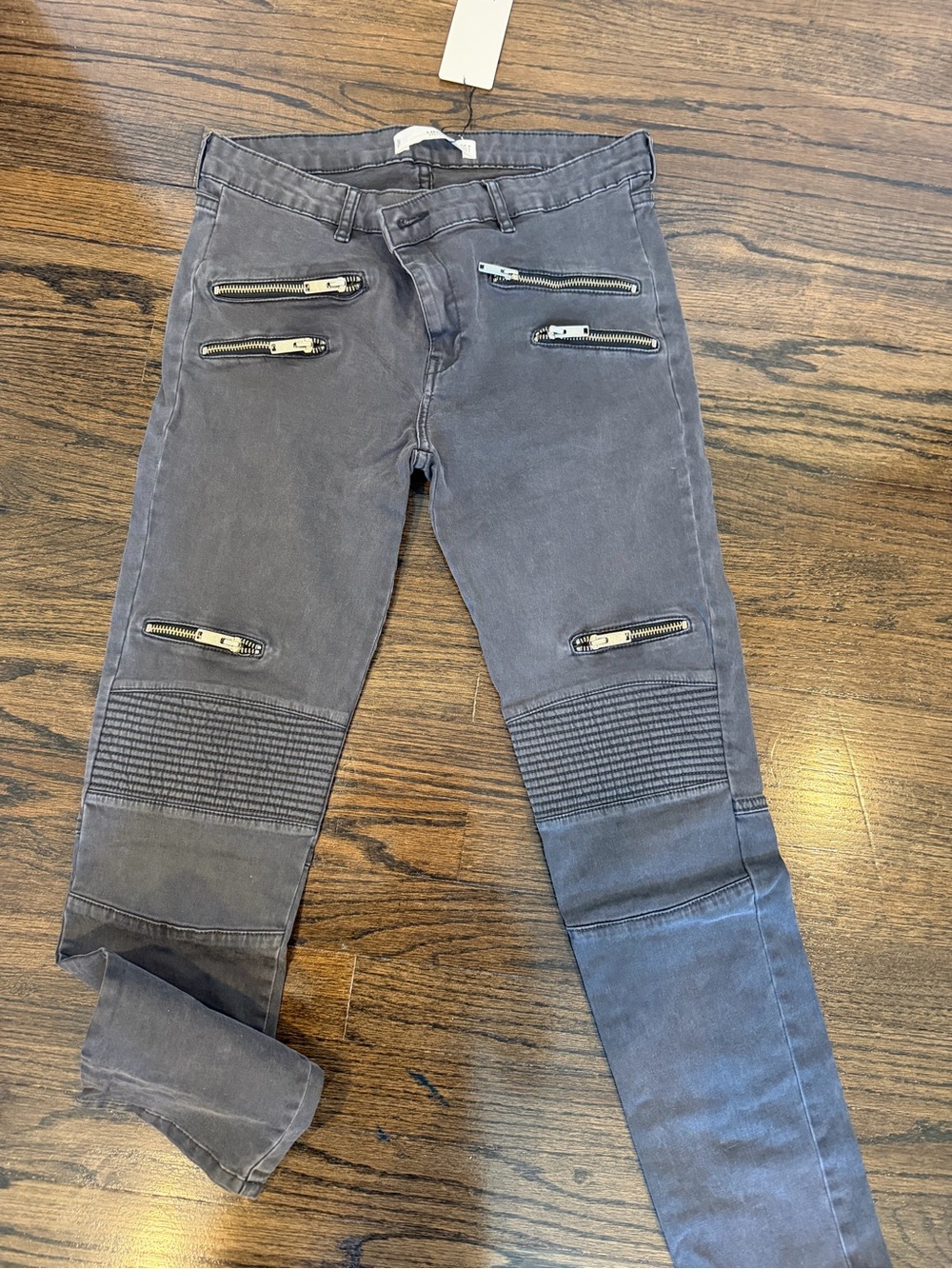 Mango Casual Washed Charcoal Skinny Pants